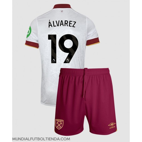 Camiseta West Ham United Edson Alvarez #19 Tercera Equipación Replica 2024-25 para niños mangas cortas (+ Pantalones cortos)